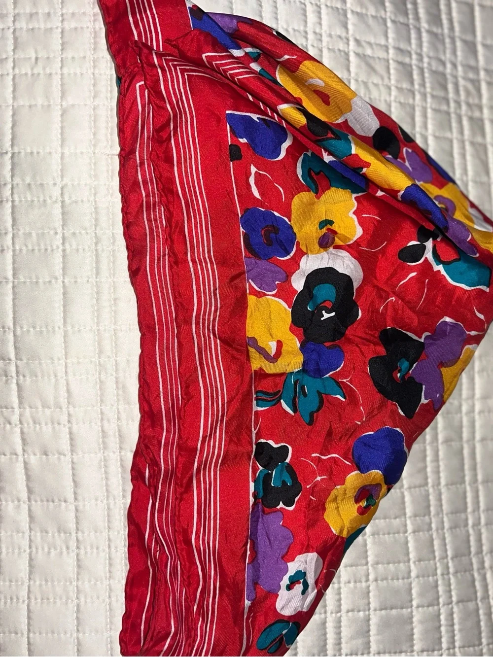 Red Floral scarf/ bandana/ top